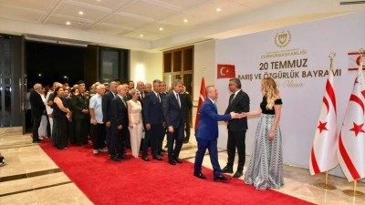 KKTC Cumhurbaşkanlığında Barış ve &Ouml;zg&uuml;rl&uuml;k Bayramı resepsiyonu d&uuml;zenlendi