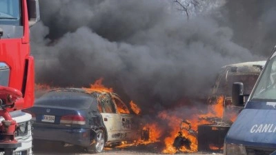 KKTC'de sınır kapısı yakınında yangın &ccedil;ıktı