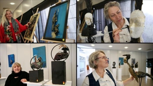 Kocaeli'de sanayi atıklarından heykel ve tablolar yapan kadınlar, OSB'de sergi a&ccedil;tı