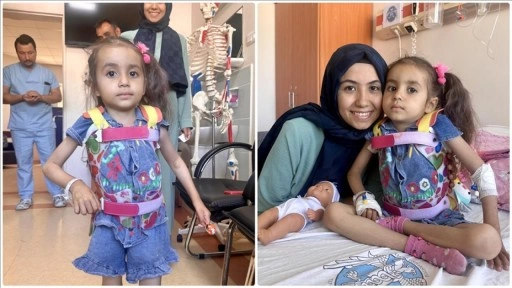 Küçük Miray omurga eğriliğinden 9 saatlik ameliyatla kurtuldu