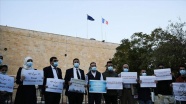 Kudüs&#039;te Fransa ve Macron&#039;un İslam karşıtlığı protesto edildi