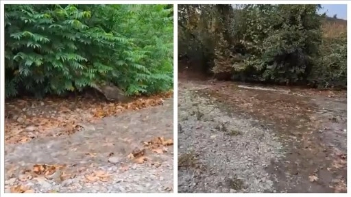 Kuraklıktan etkilenen Maden Deresi'nin suyla buluştuğu an vatandaş tarafından kaydedildi