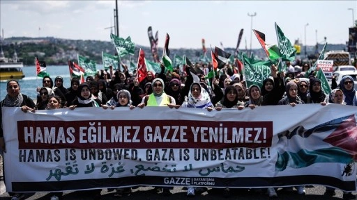 "Küresel Gazze Yürüyüşü" İstanbul'da düzenlendi