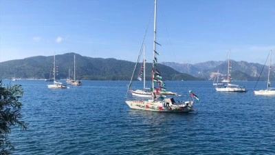 "K&uuml;resel Sumud Filosu" Marmaris'te