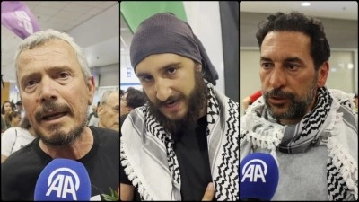 K&uuml;resel Sumud Filosu'ndaki Yunan aktivistler İsrail'in k&ouml;t&uuml; muamele ve işkence yaptığını anlattı