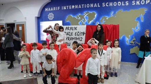 Kuzey Makedonya'daki Uluslararası Maarif Okullarında "T&uuml;rk&ccedil;e Eğitim G&uuml;n&uuml;" kutlandı