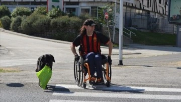 Kuzey Makedonyalı serebral palsi hastasının en sadık dostu labrador köpeği