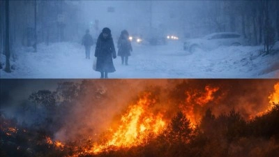 Kuzey yarım k&uuml;rede soğuk hava etkili olurken g&uuml;ney yangınlarla boğuşuyor