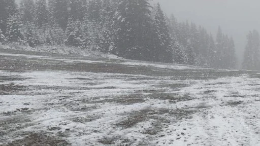 Ilgaz Dağı eteklerine kar yağdı