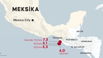 Meksika a&ccedil;ıklarında art arda depremler