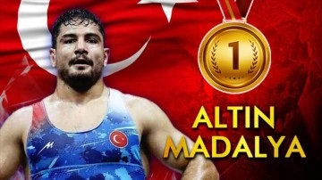 Milli güreşçi Taha Akgül, Mısır'da altın madalya kazandı