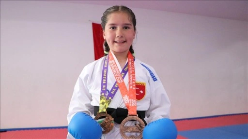 Minik karateci Elis Lina Yılmaz'ın hedefi Balkan Şampiyonası'nda madalya