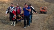 Motokros yaparken ayağı kırılan sporcuyu AFAD kurtardı