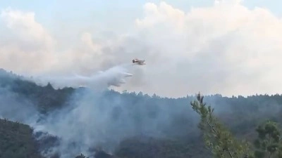 Muğla'da yıldırım d&uuml;şmesi sonucu &ccedil;ıkan orman yangınlarına m&uuml;dahale ediliyor