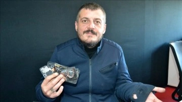 Muğla'da cep telefonu bataryasının patlama anı kameraya yansıdı