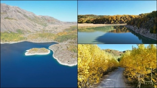 Nemrut Krater Gölü'nün çevresi sonbahar renklerine büründü