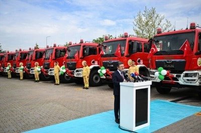 Orman yangınlarıyla m&uuml;cadelede yeni ara&ccedil;lar g&ouml;rev yerlerine uğurlandı