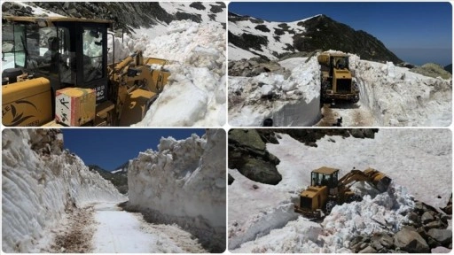 Rize'nin yüksek kesimlerinde karla mücadele sürüyor