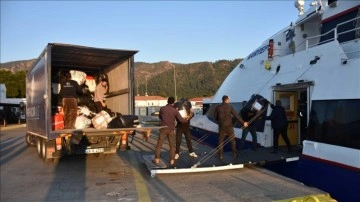 Rodos Müslümanları Derneğinden deprem bölgesi için feribot dolusu malzeme