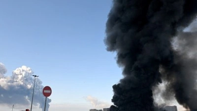 Rusya'nın Tula b&ouml;lgesindeki Wildberries tesisinde İHA saldırısı nedeniyle yangın &ccedil;ıktı