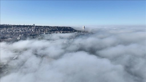 Samsun'da oluşan sis dron ile görüntülendi