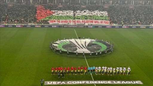 Samsunspor taraftarından Filistin'e destek koreografisi