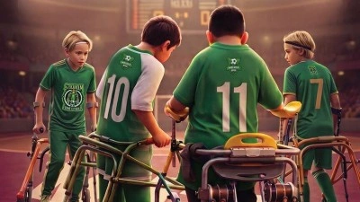 Serebral palsili &ccedil;ocukların frame futbol takımı Walker Spor, İsve&ccedil;'te
