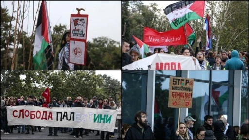Sırbistan'da, İsrail'in Gazze'de 2 yıldır sürdürdüğü soykırıma dikkati çekmek için gö