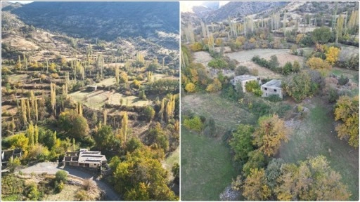 Şırnak'ın Uludere ilçesindeki sonbahar renkleri dronla görüntülendi