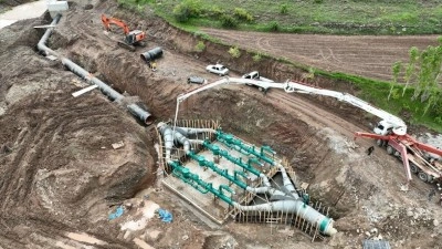 Sivas'ta Kartalkaya Barajı Sulaması &ccedil;alışmalarında sona yaklaşıldı