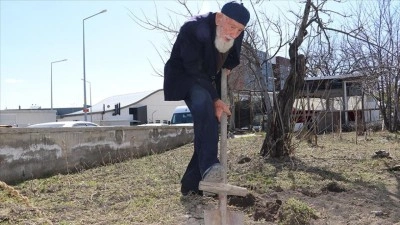 Sivas'ta yaşayan 99 yaşındaki "Kaya dede" enerjisiyle dikkati &ccedil;ekiyor