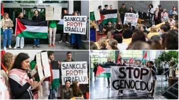 Slovenya ve Bangladeş'te öğrenciler, Filistin'e destek gösterisi düzenledi