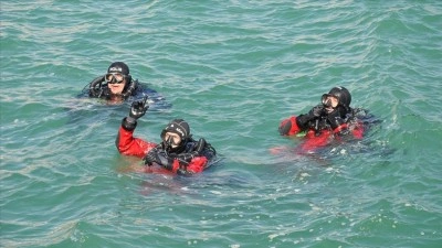 Sudaki delil avcıları Akdeniz'de zorlu eğitimden ge&ccedil;ti