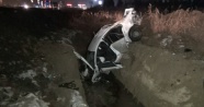 Takla atan otomobil su kanalına düştü: 3 yaralı