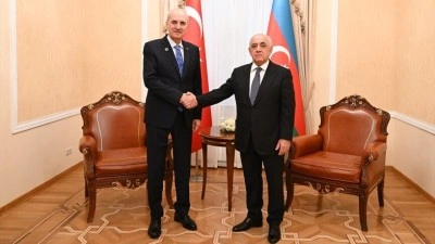 TBMM Başkanı Kurtulmuş, Azerbaycan Başbakanı Esedov ile g&ouml;r&uuml;şt&uuml;