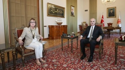 TBMM Başkanı Kurtulmuş, Bosna Hersek'in Ankara B&uuml;y&uuml;kel&ccedil;isi Colakovic'i kabul etti