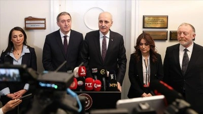 TBMM Başkanı Kurtulmuş, DEM Parti Eş Genel Başkanları Bakırhan ve Hatimoğulları'nı ziyaret etti