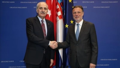 TBMM Başkanı Kurtulmuş, Hırvatistan Meclis Başkanı Jandrokovic ile bir araya geldi