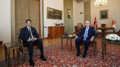 TBMM Başkanı Kurtulmuş, Katar'ın Ankara B&uuml;y&uuml;kel&ccedil;isi Al-Henzab'ı Meclis'te kabul etti