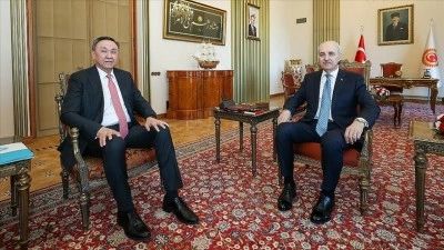 TBMM Başkanı Kurtulmuş, TDT Genel Sekreteri &Ouml;m&uuml;raliyev'i kabul etti