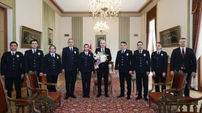 TBMM Başkanı Kurtulmuş, T&uuml;rk Polis Teşkilatının 181. kuruluş yılı dolayısıyla polisleri kabul etti