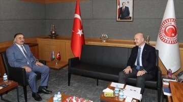 TBMM İçişleri Komisyonu Başkanı Soylu, Azerbaycan'ın Ankara Büyükelçisi Memmedov'u kabul e