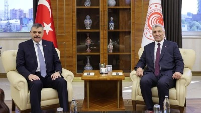 Ticaret Bakanı Bolat, İ&ccedil;işleri Bakanı &Ccedil;ift&ccedil;i ile g&ouml;r&uuml;şt&uuml;