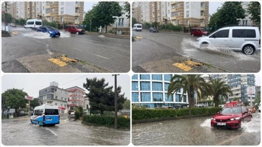 Trabzon'da sağanak yağış etkili oldu