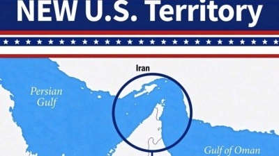 Trump, H&uuml;rm&uuml;z Boğazı'nı "ABD toprağı" olarak g&ouml;steren bir g&ouml;rsel paylaştı