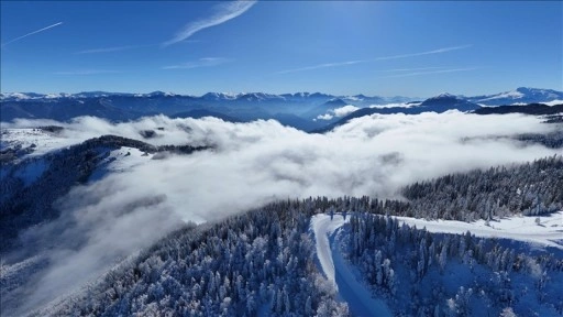 T&uuml;rkiye&rsquo;nin biyosfer rezervi alanı Camili Havzası beyaz &ouml;rt&uuml; ile kaplandı