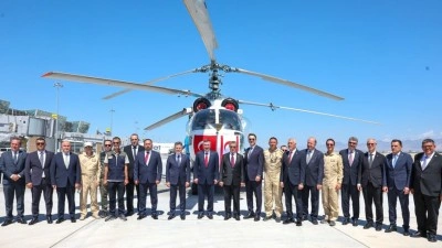 T&uuml;rkiye tarafından g&ouml;nderilen yangın s&ouml;nd&uuml;rme helikopteri, KKTC'ye teslim edildi