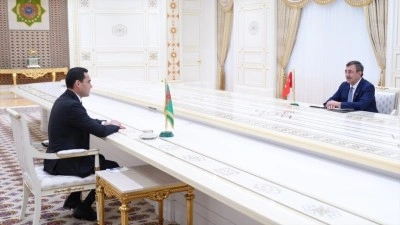 T&uuml;rkmenistan Devlet Başkanı Berdimuhammedov, Cumhurbaşkanı Yardımcısı Yılmaz'ı kabul etti