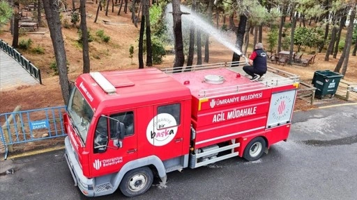 Ümraniye'deki millet bahçelerinde olası yangınlara karşı önlemler artırıldı