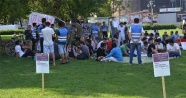 Viyana'da Afganistanlı sığınmacılardan oturma eylemi